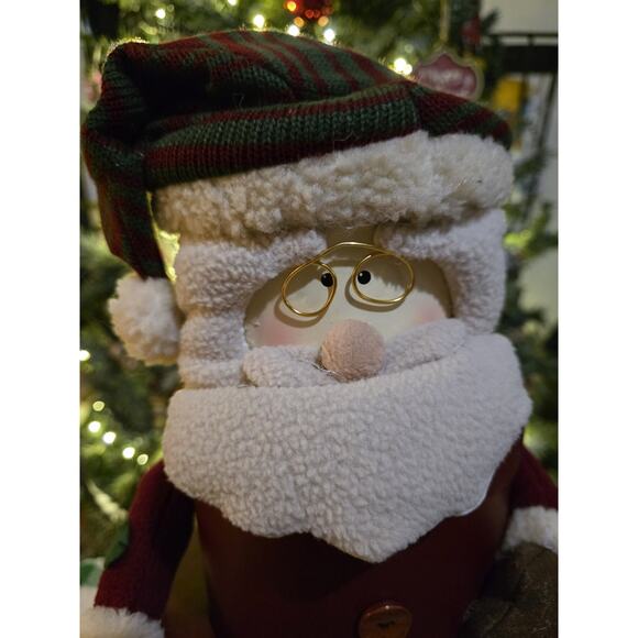 Vintage Santa 3 tier Stacking Nesting Round Boxes 16". Christmas Collectible - Picture 2 of 5